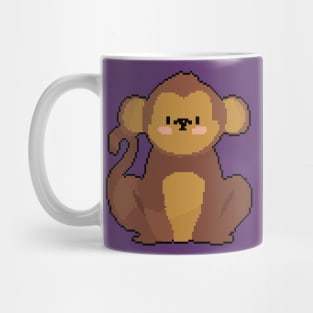 Playful Primate: Pixelated Monkey Illustration for Stylish Apparel Mug